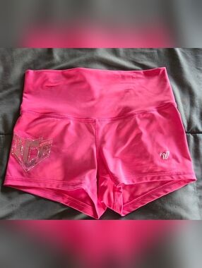 Varsity- ICE Allstars Hot Pink Women's Performance Shorts with Rhinestone Accent
